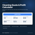 Cleaning Quote & Profit Calculator cover showing a $210 quote and job cost